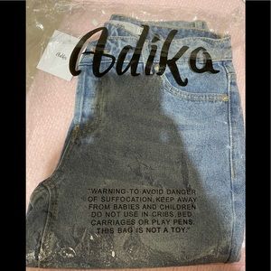 Adika Jean shorts Chris cross waist NWT